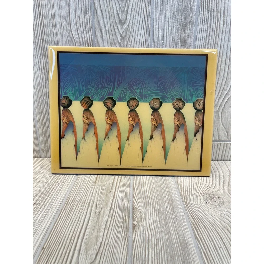 Amado Pena Siete de Taos Ceramic Art Tile Hudgins Santa Fe Collection 1988 12x9